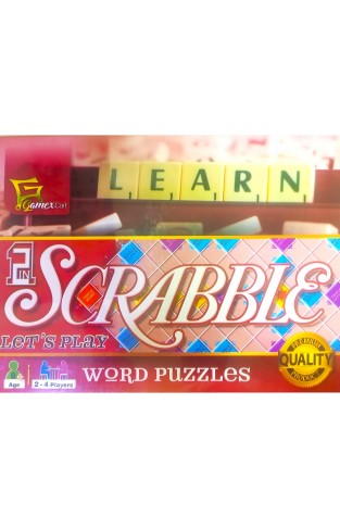 Lets Play 2 in 1 Scrabble Plus 9 Mens Morris World Puzzles 7502